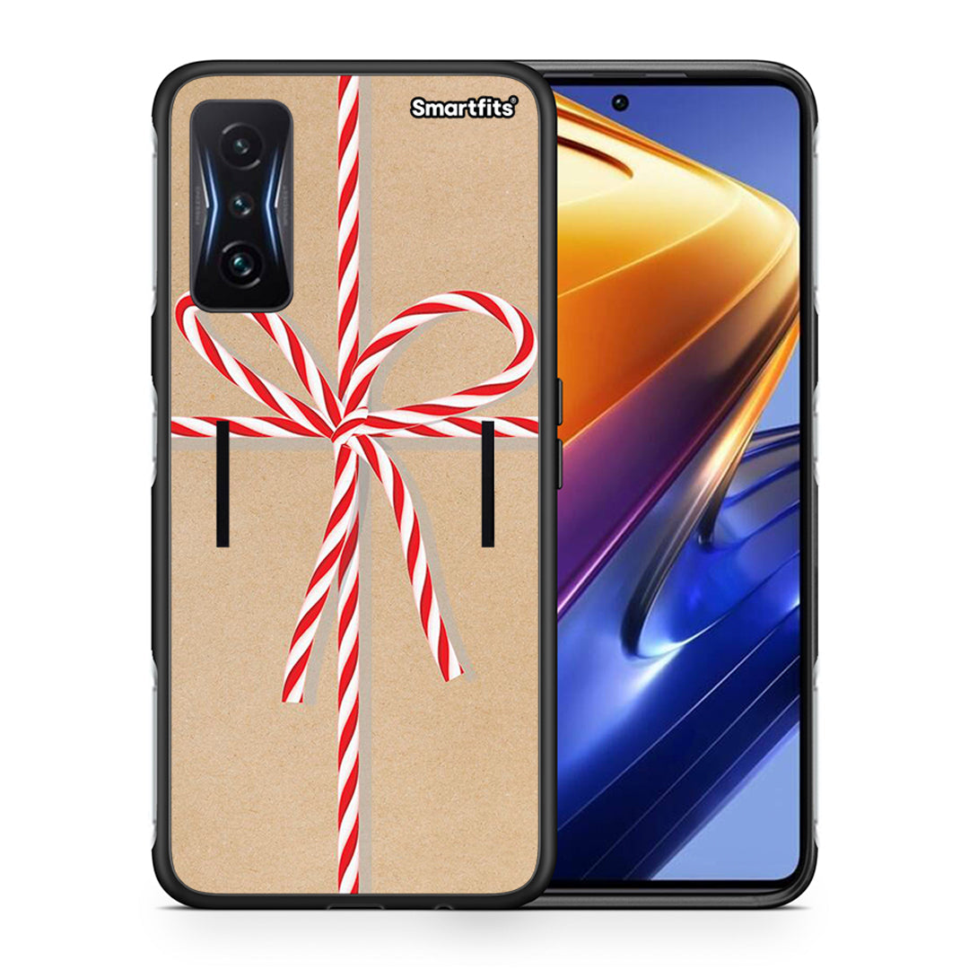 Θήκη Xiaomi Poco F4 GT Christmas Gift από τη Smartfits με σχέδιο στο πίσω μέρος και μαύρο περίβλημα | Xiaomi Poco F4 GT Christmas Gift case with colorful back and black bezels