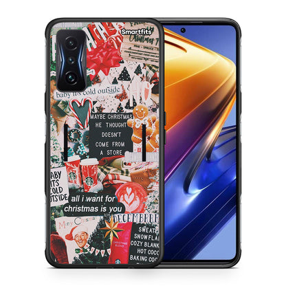 Θήκη Xiaomi Poco F4 GT Christmas Happiness από τη Smartfits με σχέδιο στο πίσω μέρος και μαύρο περίβλημα | Xiaomi Poco F4 GT Christmas Happiness case with colorful back and black bezels