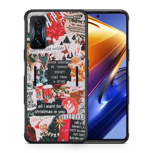 Θήκη Xiaomi Poco F4 GT Christmas Happiness από τη Smartfits με σχέδιο στο πίσω μέρος και μαύρο περίβλημα | Xiaomi Poco F4 GT Christmas Happiness case with colorful back and black bezels