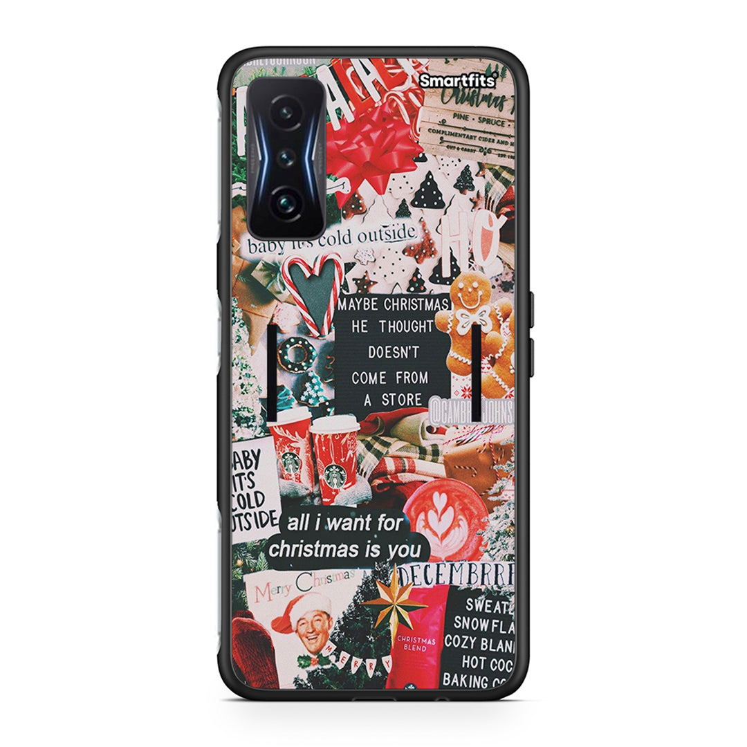Xiaomi Poco F4 GT Christmas Happiness θήκη από τη Smartfits με σχέδιο στο πίσω μέρος και μαύρο περίβλημα | Smartphone case with colorful back and black bezels by Smartfits