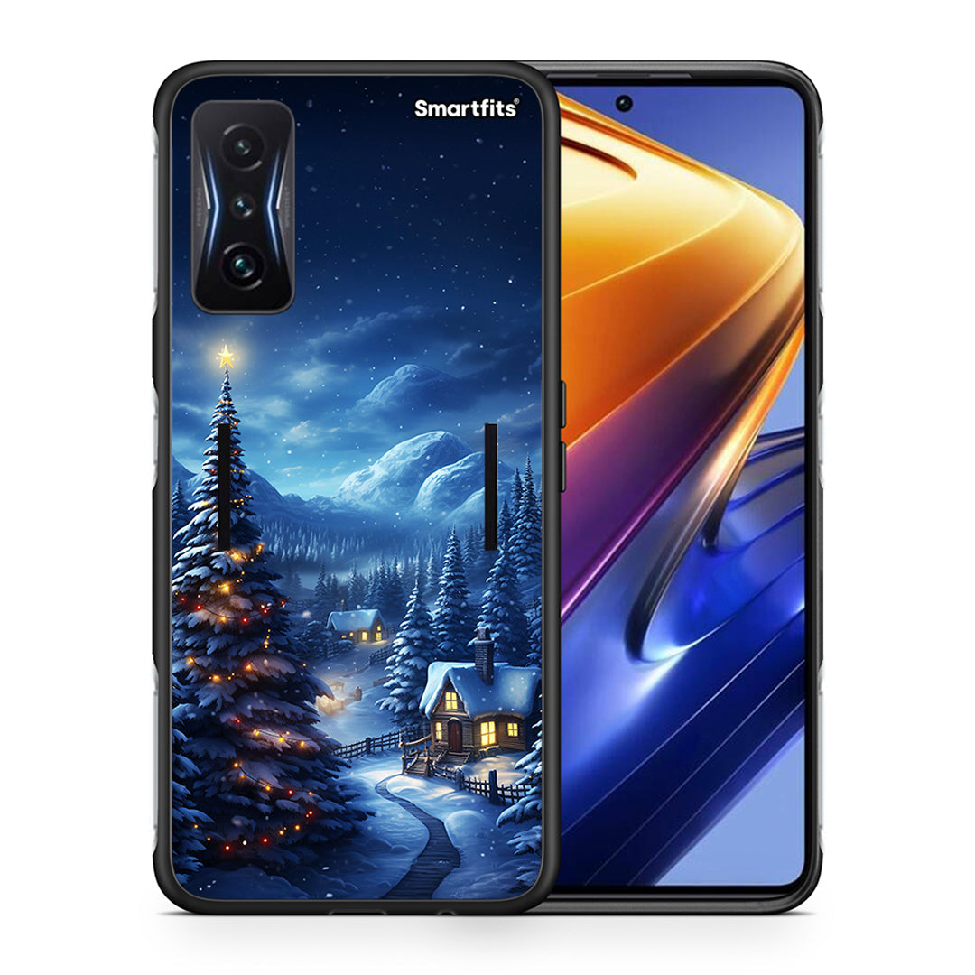 Θήκη Xiaomi Poco F4 GT Christmas Scenery από τη Smartfits με σχέδιο στο πίσω μέρος και μαύρο περίβλημα | Xiaomi Poco F4 GT Christmas Scenery case with colorful back and black bezels