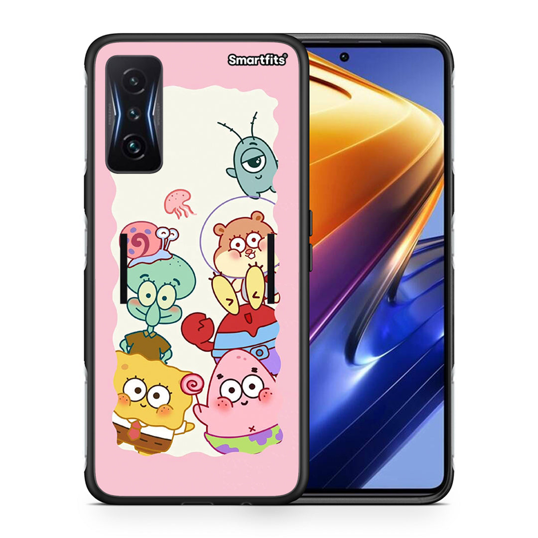 Θήκη Xiaomi Poco F4 GT Cute Companion από τη Smartfits με σχέδιο στο πίσω μέρος και μαύρο περίβλημα | Xiaomi Poco F4 GT Cute Companion case with colorful back and black bezels