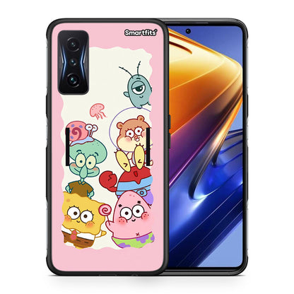 Θήκη Xiaomi Poco F4 GT Cute Companion από τη Smartfits με σχέδιο στο πίσω μέρος και μαύρο περίβλημα | Xiaomi Poco F4 GT Cute Companion case with colorful back and black bezels