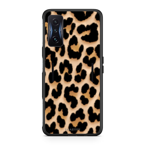 Θήκη Xiaomi Poco F4 GT Leopard Print Tan Large από τη Smartfits με σχέδιο στο πίσω μέρος και μαύρο περίβλημα | Xiaomi Poco F4 GT Leopard Print Tan Large case with colorful back and black bezels