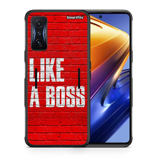 Θήκη Xiaomi Poco F4 GT Like A Boss από τη Smartfits με σχέδιο στο πίσω μέρος και μαύρο περίβλημα | Xiaomi Poco F4 GT Like A Boss case with colorful back and black bezels