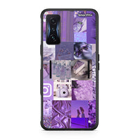 Thumbnail for Xiaomi Poco F4 GT Purple Aesthetic Collage θήκη από τη Smartfits με σχέδιο στο πίσω μέρος και μαύρο περίβλημα | Smartphone case with colorful back and black bezels by Smartfits