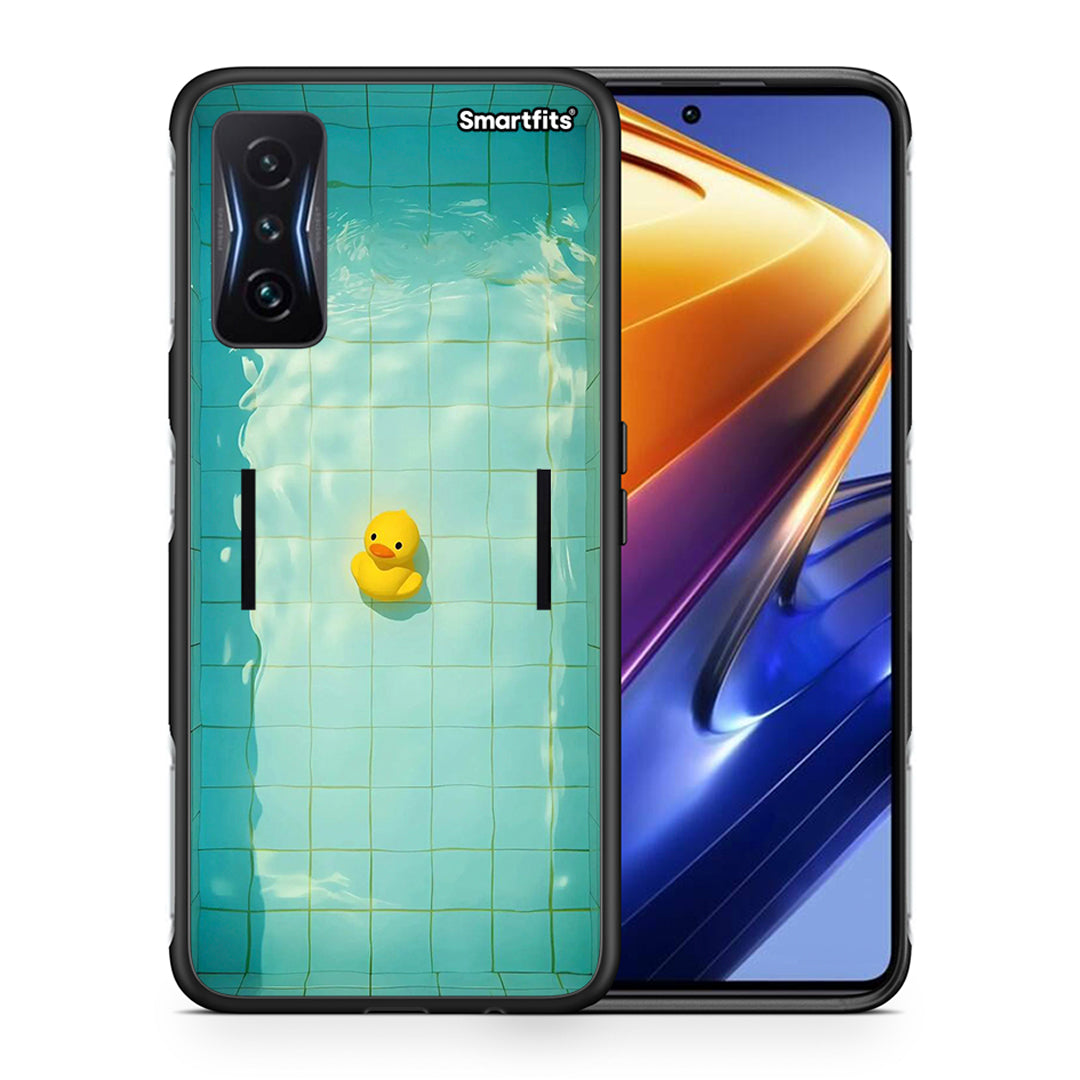 Θήκη Xiaomi Poco F4 GT Yellow Duck από τη Smartfits με σχέδιο στο πίσω μέρος και μαύρο περίβλημα | Xiaomi Poco F4 GT Yellow Duck case with colorful back and black bezels
