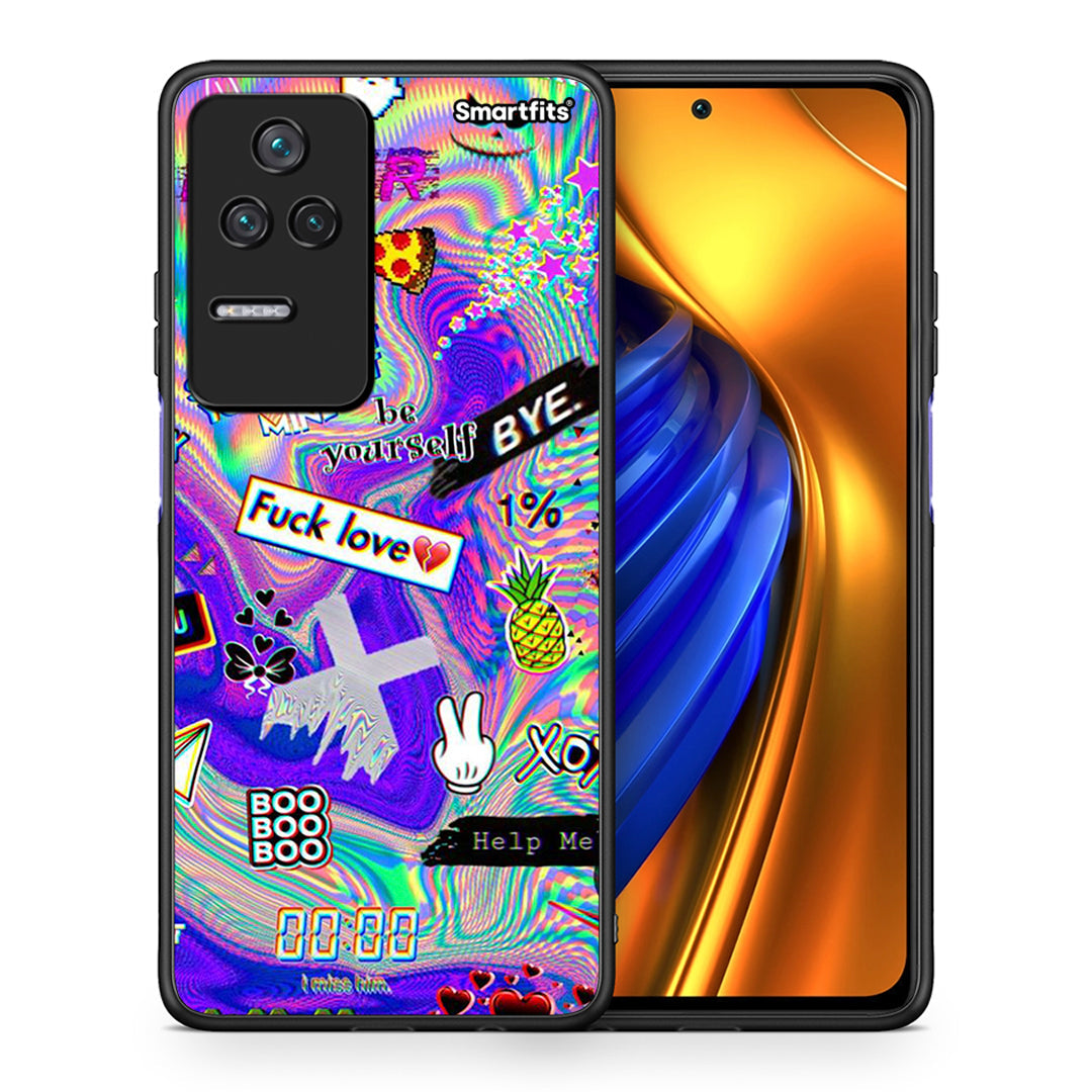 Θήκη Xiaomi Poco F4 / Redmi K40S Game Over από τη Smartfits με σχέδιο στο πίσω μέρος και μαύρο περίβλημα | Xiaomi Poco F4 / Redmi K40S Game Over case with colorful back and black bezels