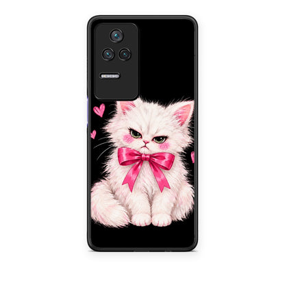 Θήκη Xiaomi Poco F4 / Redmi K40S Grumpy Party Kitten on Black από τη Smartfits με σχέδιο στο πίσω μέρος και μαύρο περίβλημα | Xiaomi Poco F4 / Redmi K40S Grumpy Party Kitten on Black case with colorful back and black bezels