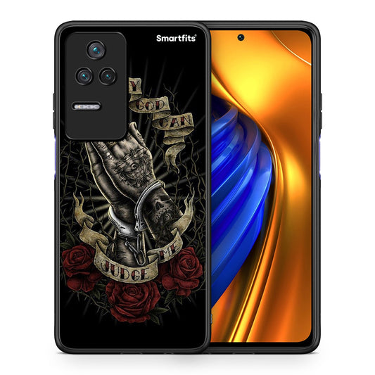 Θήκη Xiaomi Poco F4 / Redmi K40S Judge By God από τη Smartfits με σχέδιο στο πίσω μέρος και μαύρο περίβλημα | Xiaomi Poco F4 / Redmi K40S Judge By God case with colorful back and black bezels