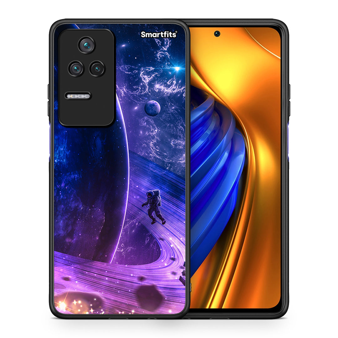 Θήκη Xiaomi Poco F4 / Redmi K40S Lost Astronaut από τη Smartfits με σχέδιο στο πίσω μέρος και μαύρο περίβλημα | Xiaomi Poco F4 / Redmi K40S Lost Astronaut case with colorful back and black bezels
