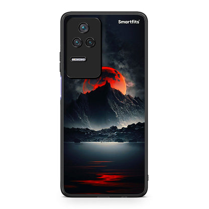Xiaomi Poco F4 / Redmi K40S Red Full Moon θήκη από τη Smartfits με σχέδιο στο πίσω μέρος και μαύρο περίβλημα | Smartphone case with colorful back and black bezels by Smartfits
