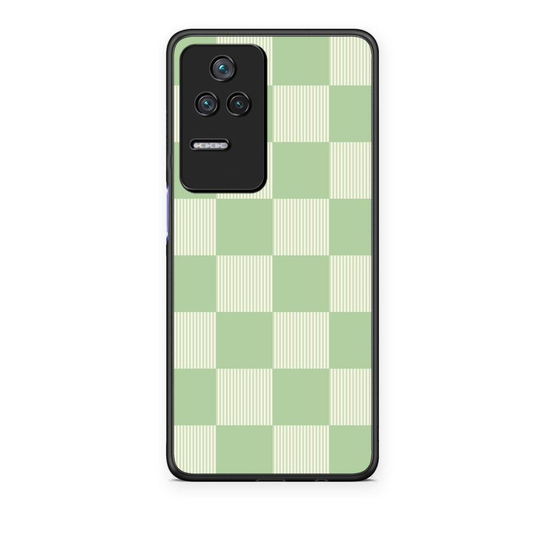 Θήκη Xiaomi Poco F4 / Redmi K40S Sage and Cream Striped Checks από τη Smartfits με σχέδιο στο πίσω μέρος και μαύρο περίβλημα | Xiaomi Poco F4 / Redmi K40S Sage and Cream Striped Checks case with colorful back and black bezels
