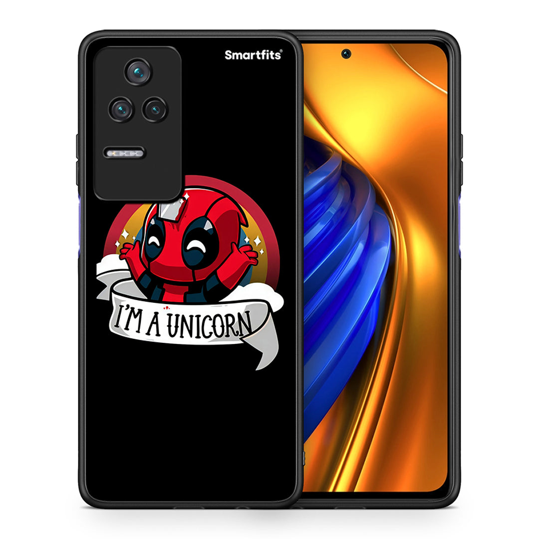 Θήκη Xiaomi Poco F4 / Redmi K40S Unicorn Deadpool από τη Smartfits με σχέδιο στο πίσω μέρος και μαύρο περίβλημα | Xiaomi Poco F4 / Redmi K40S Unicorn Deadpool case with colorful back and black bezels