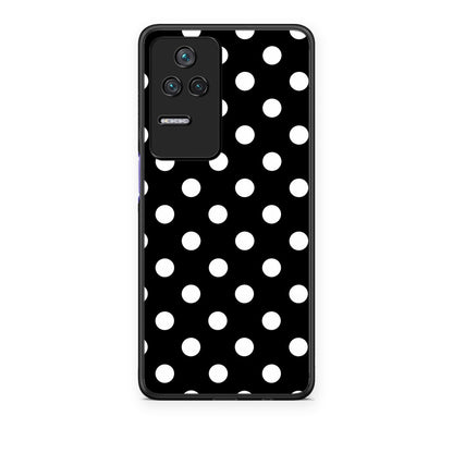 Θήκη Xiaomi Poco F4 / Redmi K40S White Polka Dots on Black από τη Smartfits με σχέδιο στο πίσω μέρος και μαύρο περίβλημα | Xiaomi Poco F4 / Redmi K40S White Polka Dots on Black case with colorful back and black bezels