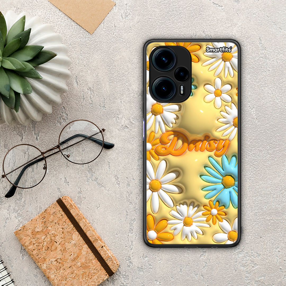 Θήκη Xiaomi Poco F5 5G Bubble Daisies από τη Smartfits με σχέδιο στο πίσω μέρος και μαύρο περίβλημα | Xiaomi Poco F5 5G Bubble Daisies Case with Colorful Back and Black Bezels