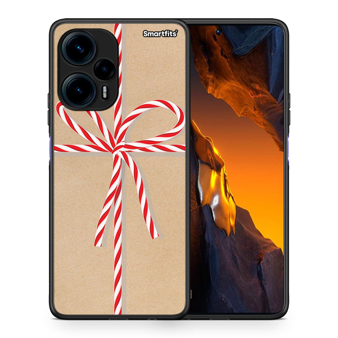 Θήκη Xiaomi Poco F5 5G Christmas Gift από τη Smartfits με σχέδιο στο πίσω μέρος και μαύρο περίβλημα | Xiaomi Poco F5 5G Christmas Gift Case with Colorful Back and Black Bezels