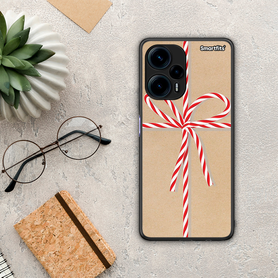 Θήκη Xiaomi Poco F5 5G Christmas Gift από τη Smartfits με σχέδιο στο πίσω μέρος και μαύρο περίβλημα | Xiaomi Poco F5 5G Christmas Gift Case with Colorful Back and Black Bezels