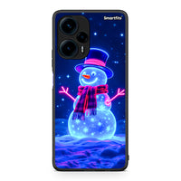 Thumbnail for Θήκη Xiaomi Poco F5 5G Christmas Neon Snowman από τη Smartfits με σχέδιο στο πίσω μέρος και μαύρο περίβλημα | Xiaomi Poco F5 5G Christmas Neon Snowman Case with Colorful Back and Black Bezels