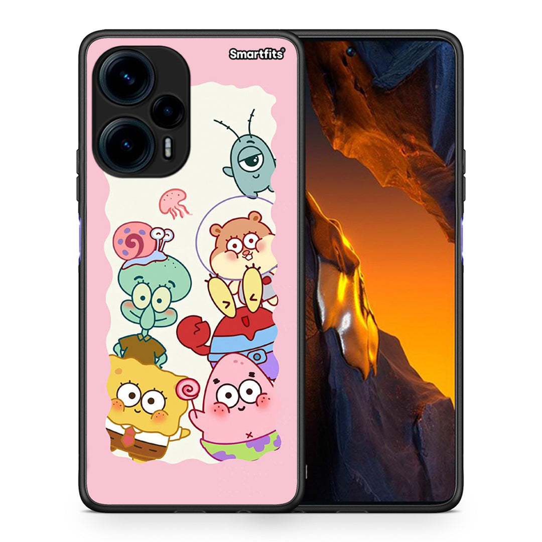 Θήκη Xiaomi Poco F5 5G Cute Companion από τη Smartfits με σχέδιο στο πίσω μέρος και μαύρο περίβλημα | Xiaomi Poco F5 5G Cute Companion Case with Colorful Back and Black Bezels