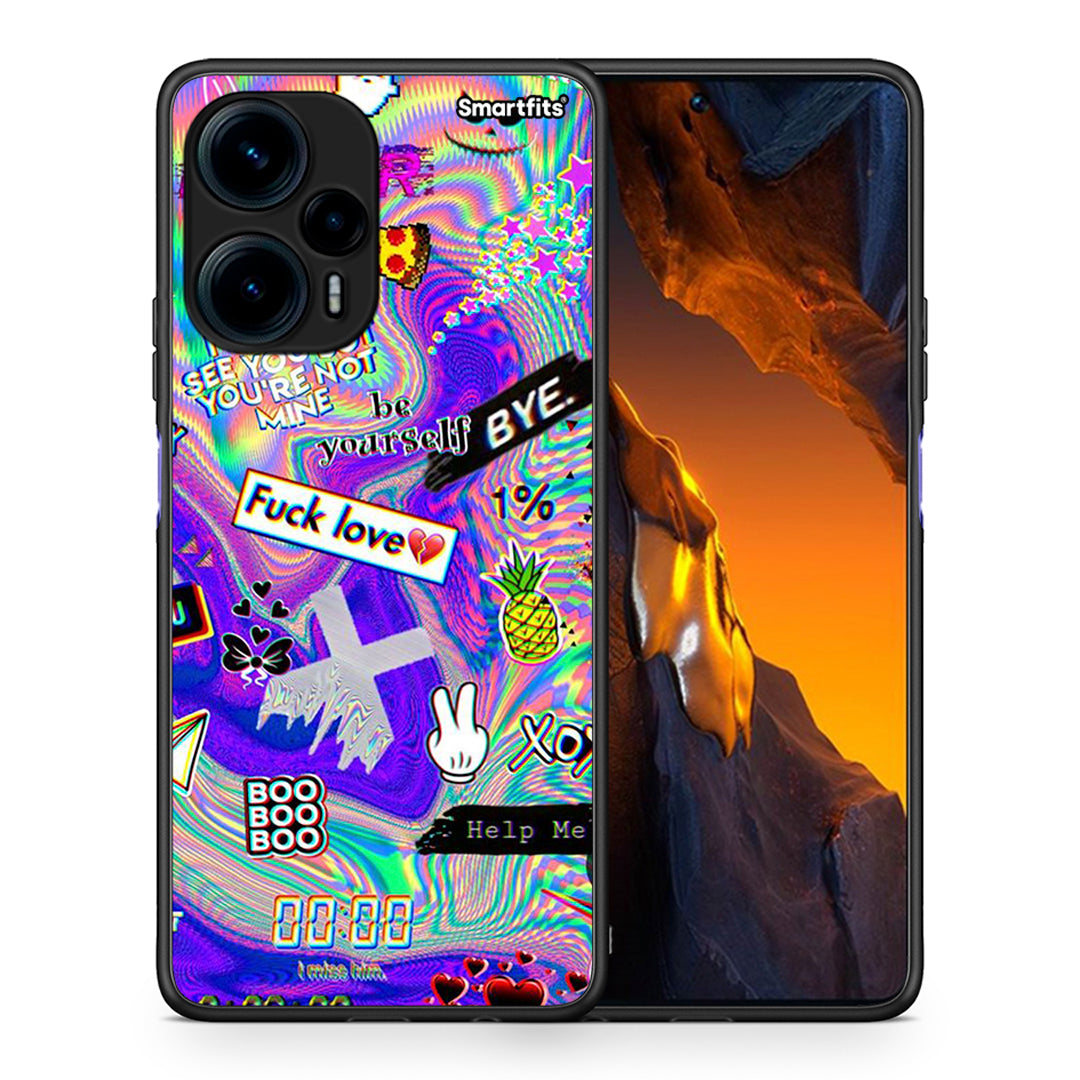 Θήκη Xiaomi Poco F5 5G Game Over από τη Smartfits με σχέδιο στο πίσω μέρος και μαύρο περίβλημα | Xiaomi Poco F5 5G Game Over Case with Colorful Back and Black Bezels