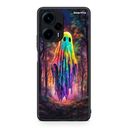 Θήκη Xiaomi Poco F5 5G Halloween Ghost από τη Smartfits με σχέδιο στο πίσω μέρος και μαύρο περίβλημα | Xiaomi Poco F5 5G Halloween Ghost Case with Colorful Back and Black Bezels