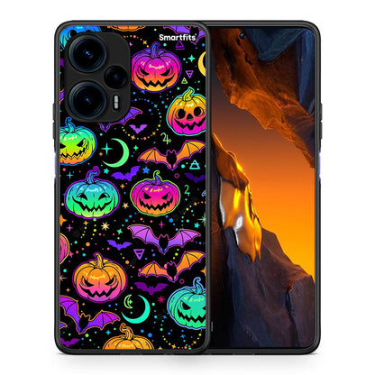 Θήκη Xiaomi Poco F5 5G Neon Halloween από τη Smartfits με σχέδιο στο πίσω μέρος και μαύρο περίβλημα | Xiaomi Poco F5 5G Neon Halloween Case with Colorful Back and Black Bezels