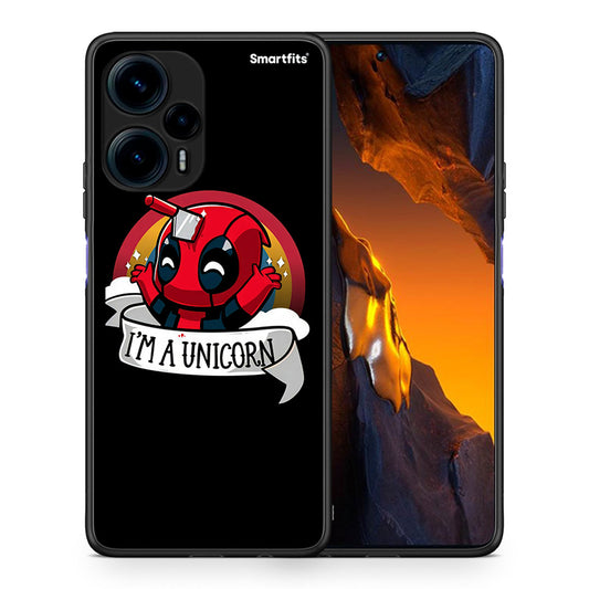 Θήκη Xiaomi Poco F5 5G Unicorn Deadpool από τη Smartfits με σχέδιο στο πίσω μέρος και μαύρο περίβλημα | Xiaomi Poco F5 5G Unicorn Deadpool Case with Colorful Back and Black Bezels