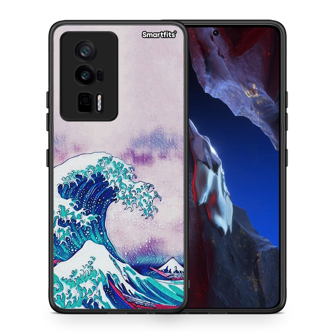 Θήκη Xiaomi Poco F5 Pro / Redmi K60 Pro Blue Waves από τη Smartfits με σχέδιο στο πίσω μέρος και μαύρο περίβλημα | Xiaomi Poco F5 Pro / Redmi K60 Pro Blue Waves Case with Colorful Back and Black Bezels
