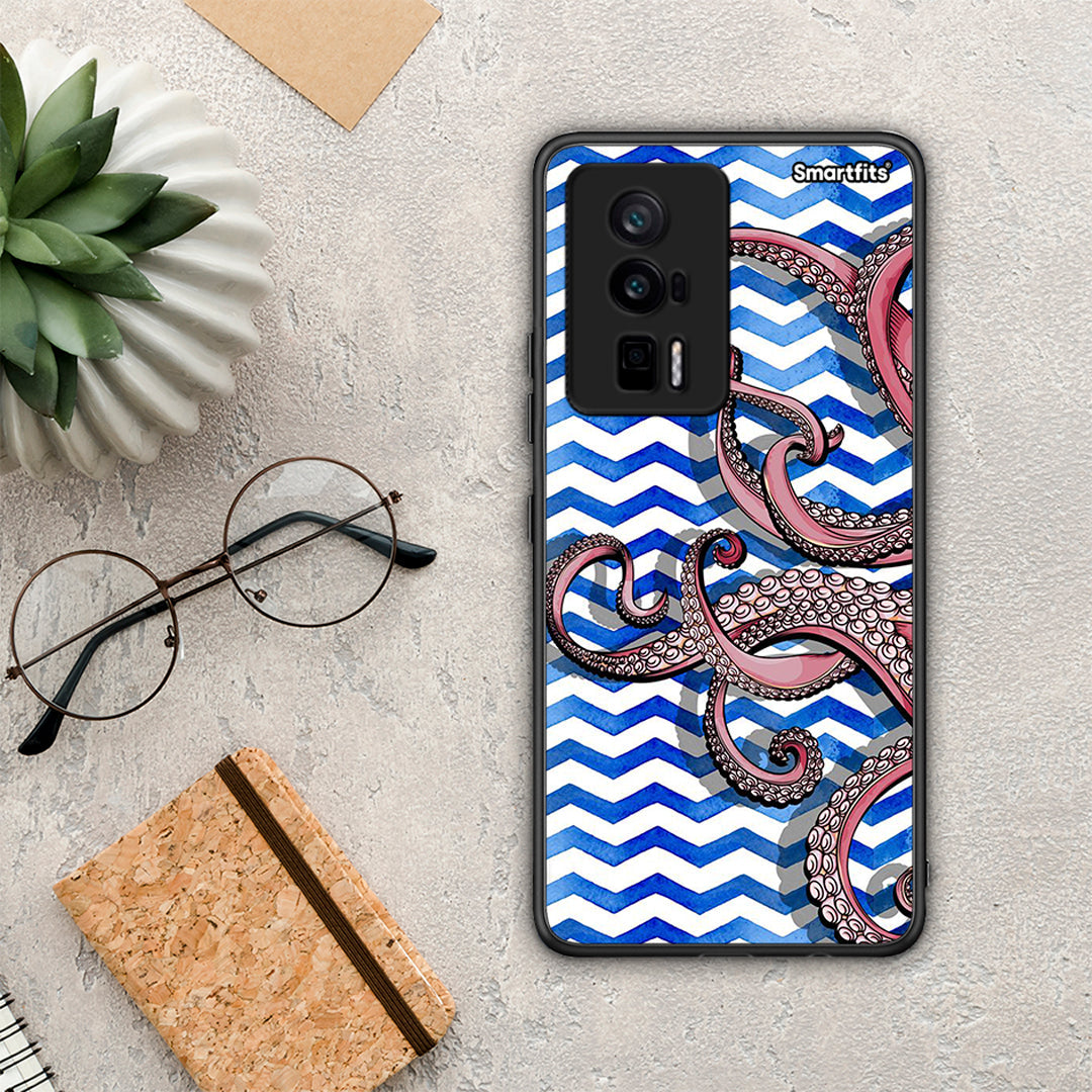 Θήκη Xiaomi Poco F5 Pro / Redmi K60 Pro Chevron Devilfish από τη Smartfits με σχέδιο στο πίσω μέρος και μαύρο περίβλημα | Xiaomi Poco F5 Pro / Redmi K60 Pro Chevron Devilfish Case with Colorful Back and Black Bezels