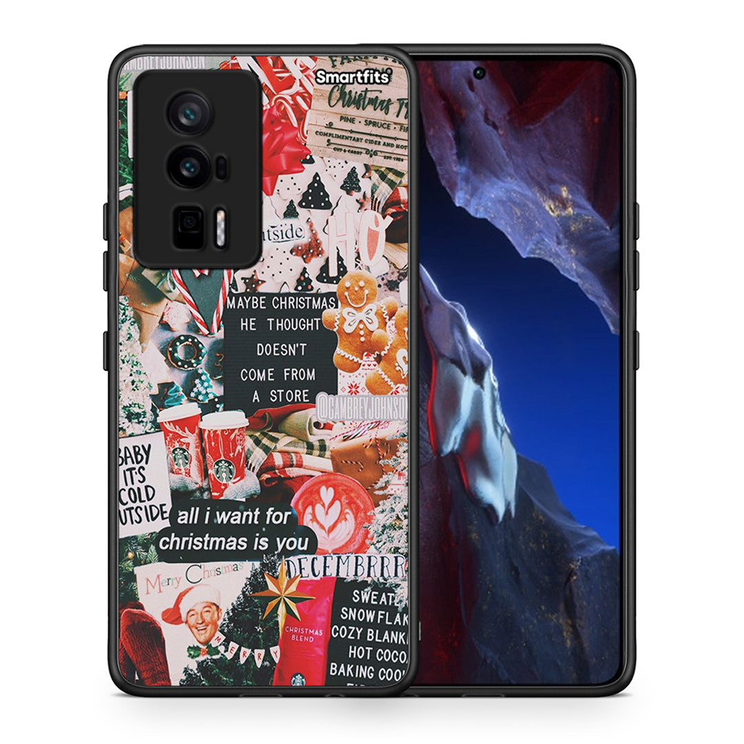 Θήκη Xiaomi Poco F5 Pro / Redmi K60 Pro Christmas Happiness από τη Smartfits με σχέδιο στο πίσω μέρος και μαύρο περίβλημα | Xiaomi Poco F5 Pro / Redmi K60 Pro Christmas Happiness Case with Colorful Back and Black Bezels