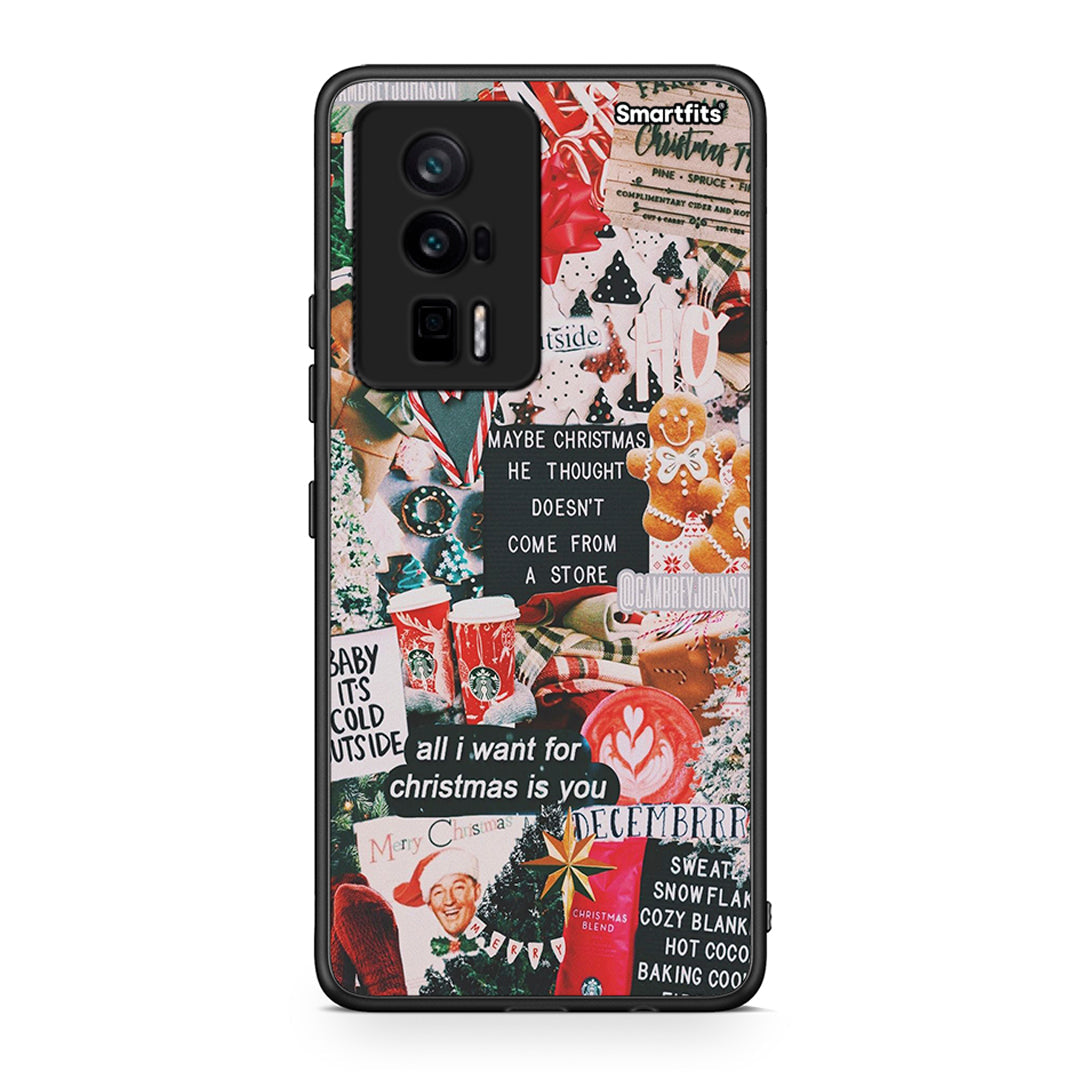 Θήκη Xiaomi Poco F5 Pro / Redmi K60 Pro Christmas Happiness από τη Smartfits με σχέδιο στο πίσω μέρος και μαύρο περίβλημα | Xiaomi Poco F5 Pro / Redmi K60 Pro Christmas Happiness Case with Colorful Back and Black Bezels