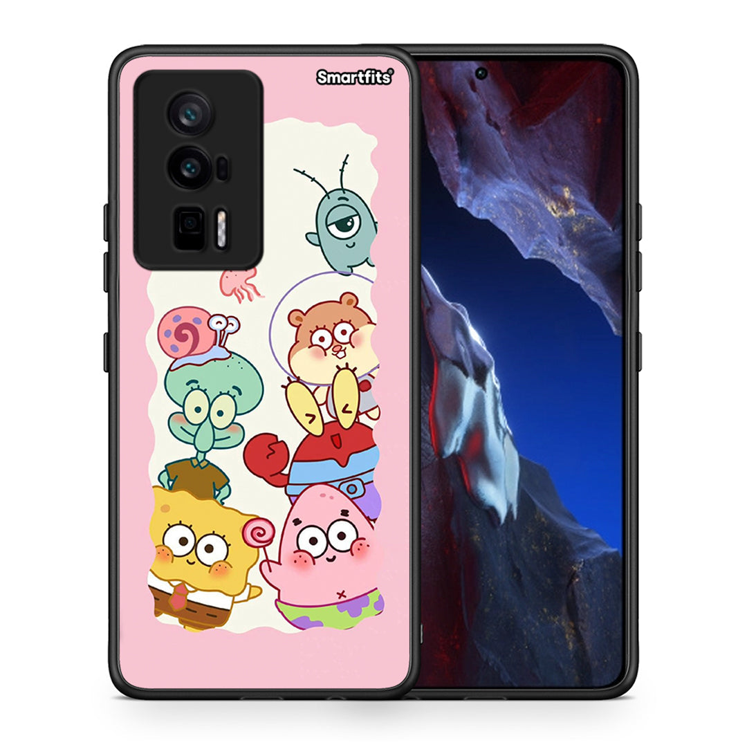 Θήκη Xiaomi Poco F5 Pro / Redmi K60 Pro Cute Companion από τη Smartfits με σχέδιο στο πίσω μέρος και μαύρο περίβλημα | Xiaomi Poco F5 Pro / Redmi K60 Pro Cute Companion Case with Colorful Back and Black Bezels