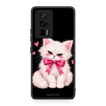 Θήκη Xiaomi Poco F5 Pro / Redmi K60 Pro Grumpy Party Kitten on Black από τη Smartfits με σχέδιο στο πίσω μέρος και μαύρο περίβλημα | Xiaomi Poco F5 Pro / Redmi K60 Pro Grumpy Party Kitten on Black case with colorful back and black bezels