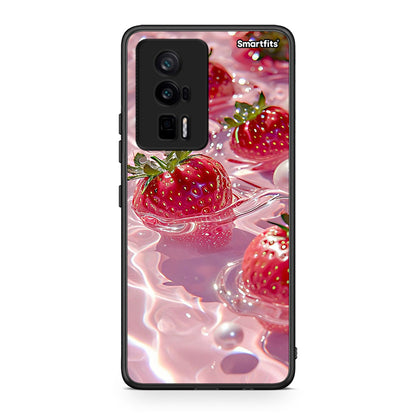 Θήκη Xiaomi Poco F5 Pro / Redmi K60 Pro Juicy Strawberries από τη Smartfits με σχέδιο στο πίσω μέρος και μαύρο περίβλημα | Xiaomi Poco F5 Pro / Redmi K60 Pro Juicy Strawberries Case with Colorful Back and Black Bezels