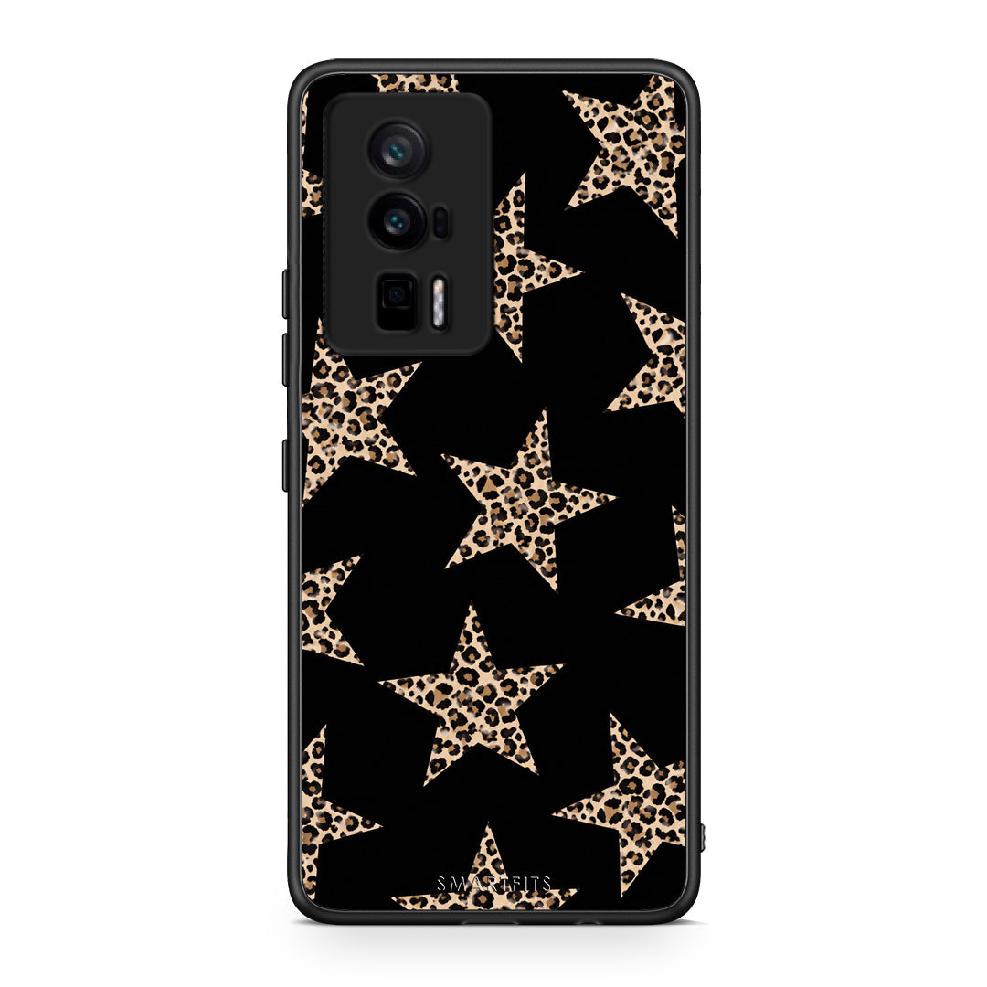 Θήκη Xiaomi Poco F5 Pro / Redmi K60 Pro Leopard Stars on Black από τη Smartfits με σχέδιο στο πίσω μέρος και μαύρο περίβλημα | Xiaomi Poco F5 Pro / Redmi K60 Pro Leopard Stars on Black case with colorful back and black bezels