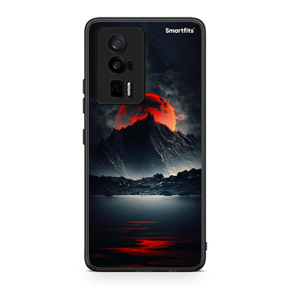 Θήκη Xiaomi Poco F5 Pro / Redmi K60 Pro Red Full Moon από τη Smartfits με σχέδιο στο πίσω μέρος και μαύρο περίβλημα | Xiaomi Poco F5 Pro / Redmi K60 Pro Red Full Moon Case with Colorful Back and Black Bezels