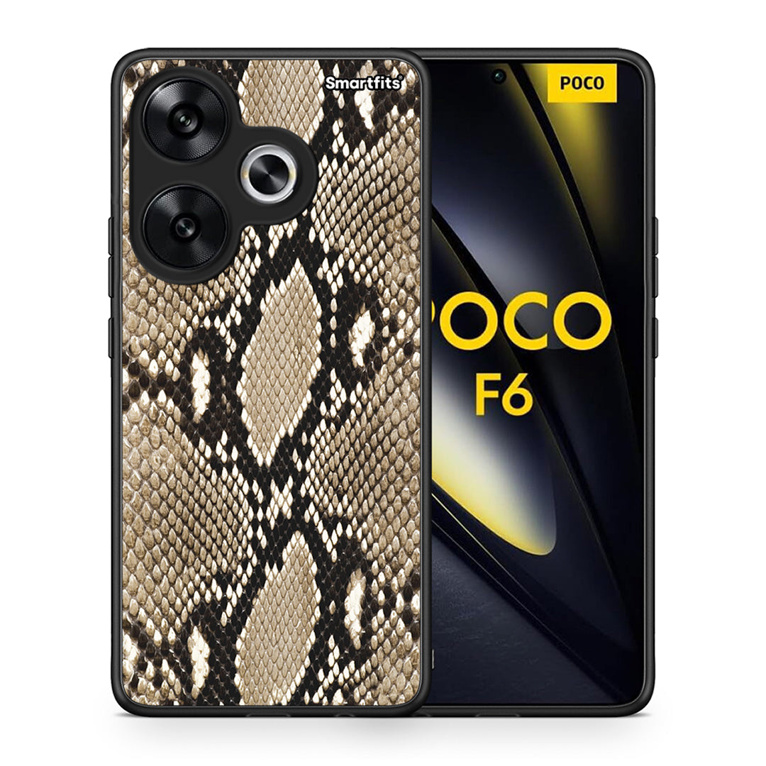 Θήκη Xiaomi Poco F6 Fashion Snake Animal από τη Smartfits με σχέδιο στο πίσω μέρος και μαύρο περίβλημα | Xiaomi Poco F6 Fashion Snake Animal case with colorful back and black bezels