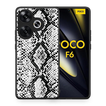 Θήκη Xiaomi Poco F6 White Snake Animal από τη Smartfits με σχέδιο στο πίσω μέρος και μαύρο περίβλημα | Xiaomi Poco F6 White Snake Animal case with colorful back and black bezels