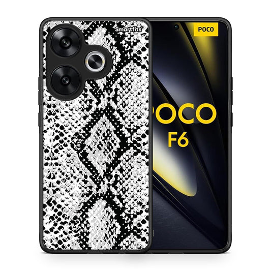 Θήκη Xiaomi Poco F6 White Snake Animal από τη Smartfits με σχέδιο στο πίσω μέρος και μαύρο περίβλημα | Xiaomi Poco F6 White Snake Animal case with colorful back and black bezels