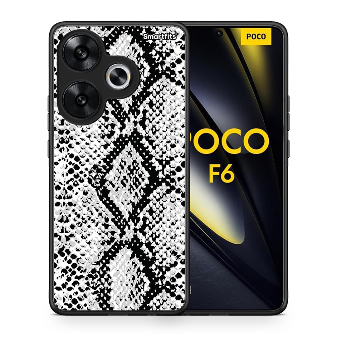 Θήκη Xiaomi Poco F6 White Snake Animal από τη Smartfits με σχέδιο στο πίσω μέρος και μαύρο περίβλημα | Xiaomi Poco F6 White Snake Animal case with colorful back and black bezels