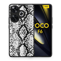 Thumbnail for Θήκη Xiaomi Poco F6 White Snake Animal από τη Smartfits με σχέδιο στο πίσω μέρος και μαύρο περίβλημα | Xiaomi Poco F6 White Snake Animal case with colorful back and black bezels