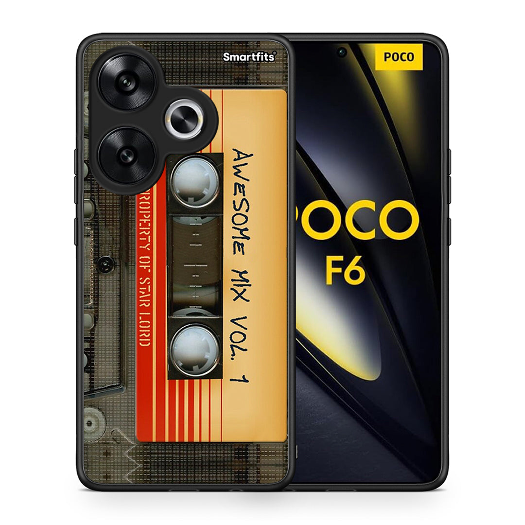 Θήκη Xiaomi Poco F6 Awesome Mix από τη Smartfits με σχέδιο στο πίσω μέρος και μαύρο περίβλημα | Xiaomi Poco F6 Awesome Mix case with colorful back and black bezels