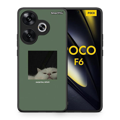 Θήκη Xiaomi Poco F6 Bitch Surprise από τη Smartfits με σχέδιο στο πίσω μέρος και μαύρο περίβλημα | Xiaomi Poco F6 Bitch Surprise case with colorful back and black bezels