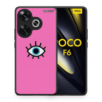 Thumbnail for Θήκη Xiaomi Poco F6 Blue Eye Pink από τη Smartfits με σχέδιο στο πίσω μέρος και μαύρο περίβλημα | Xiaomi Poco F6 Blue Eye Pink case with colorful back and black bezels