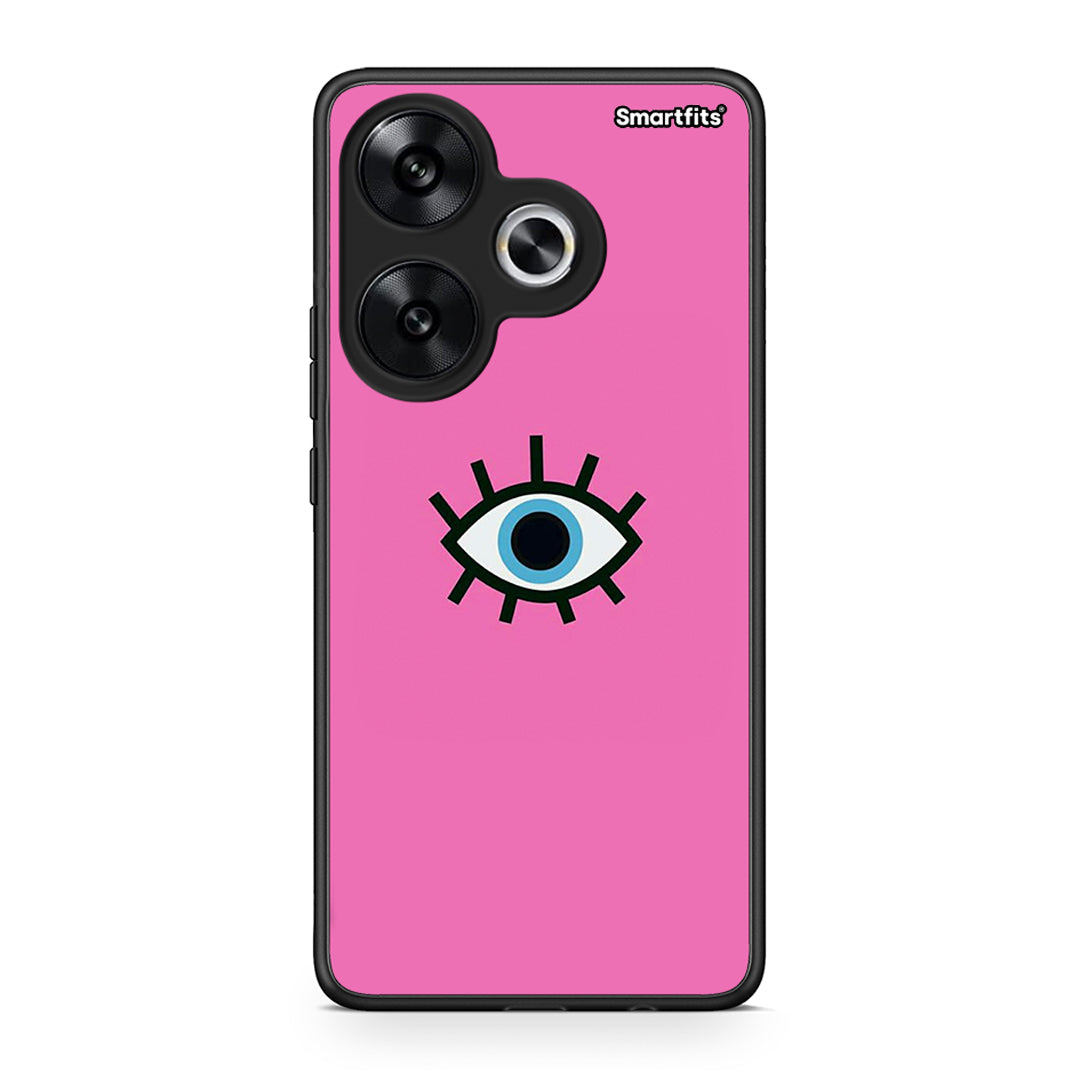 Xiaomi Poco F6 Blue Eye Pink θήκη από τη Smartfits με σχέδιο στο πίσω μέρος και μαύρο περίβλημα | Smartphone case with colorful back and black bezels by Smartfits