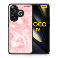 Thumbnail for Θήκη Xiaomi Poco F6 Pink Feather Boho από τη Smartfits με σχέδιο στο πίσω μέρος και μαύρο περίβλημα | Xiaomi Poco F6 Pink Feather Boho case with colorful back and black bezels