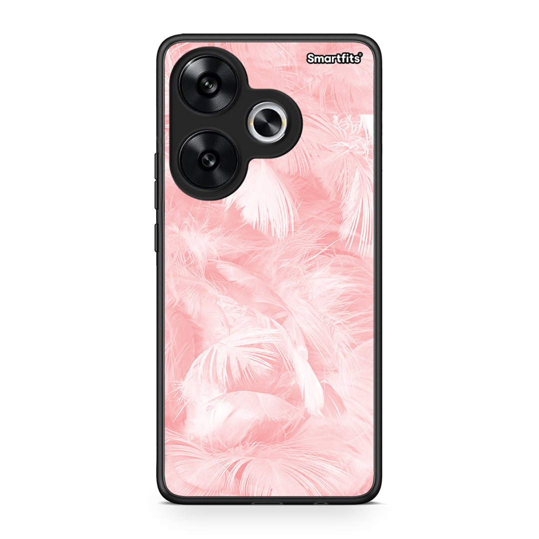 33 - Xiaomi Poco F6 Pink Feather Boho case, cover, bumper