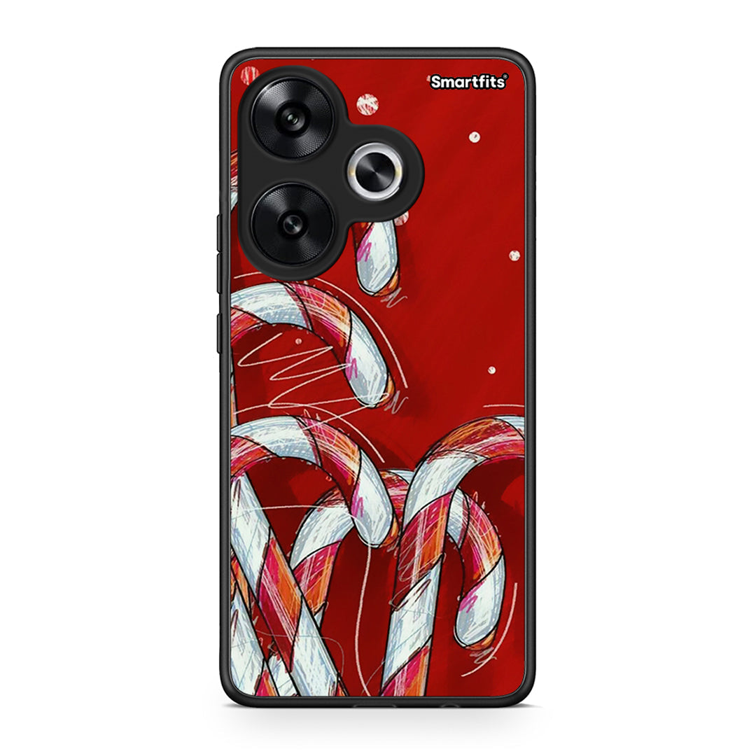 Xiaomi Poco F6 Candy Cane θήκη από τη Smartfits με σχέδιο στο πίσω μέρος και μαύρο περίβλημα | Smartphone case with colorful back and black bezels by Smartfits