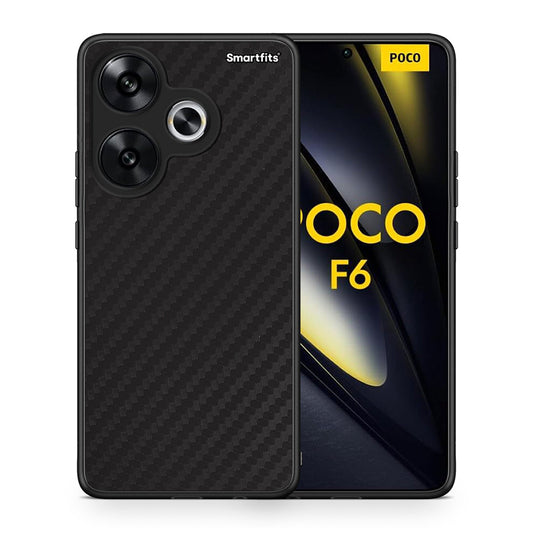 Θήκη Xiaomi Poco F6 Carbon Black από τη Smartfits με σχέδιο στο πίσω μέρος και μαύρο περίβλημα | Xiaomi Poco F6 Carbon Black case with colorful back and black bezels